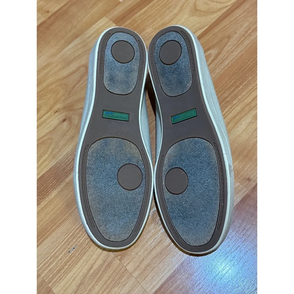 Grasshoppers by Keds Womens 7M Gray Canvas Slip-On Loafers Striped‎ ~ Sanitized